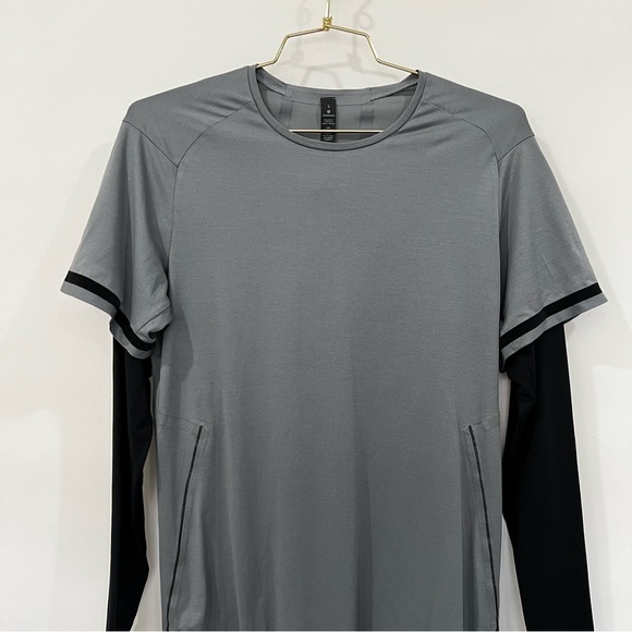 Lululemon Fast and Free Long Sleeve Size Small Gray/Black Long Sleeve - Picture 5 of 7